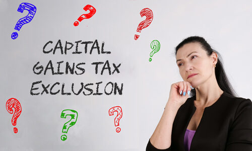Business concept about CAPITAL GAINS TAX question marks with ins