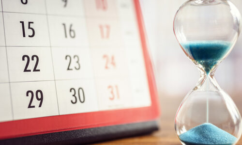 Hourglass and calendar